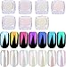 PrettyDiva 7 Jar Pearl Powder Mirror Effect Chrome Nail Powder Metallic Nail Manicure Pigment
