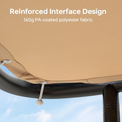 10x12 Lean to Pergola Outdoor Gazebo with Water Resistant & UV-Resistant, Sloped Roof Awning Wall-Mounted Canopy for Patio Backyard, Deck, or Garden Khaki - Image 3
