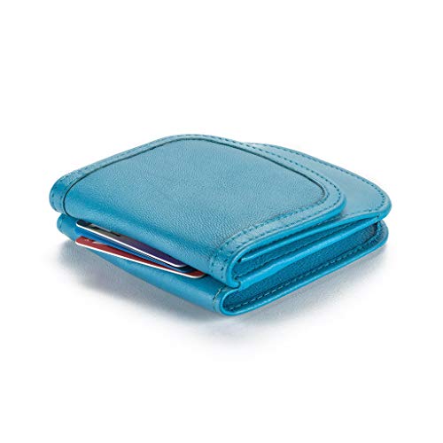Taxi Wallet® TW03-BLU MOON - Soft Leather - Compact, Front Pocket Folding Wallet - For Cards, Coins, Bills, ID (Men & Women) - Image 6