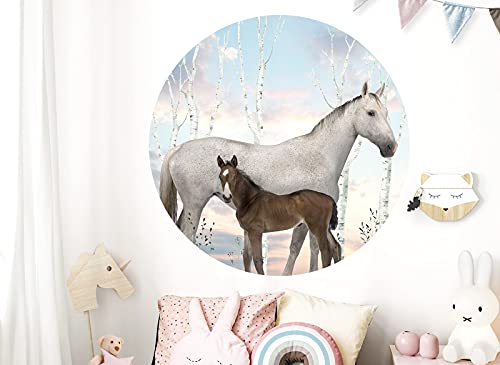 Sticker mural cheval et princesse autocollant lavable pour les enfants - 3