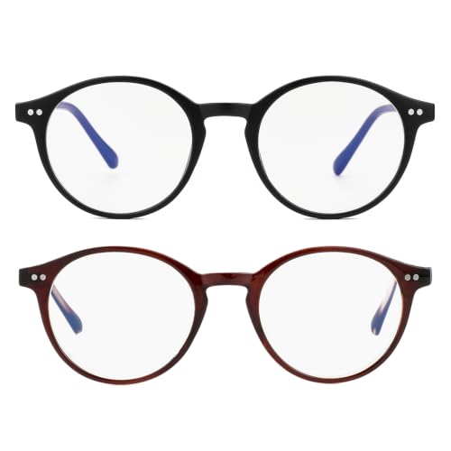 Image of Gleyemor Blue Light Glasses for Men Women, Vintage Round Frame Eyeglasses