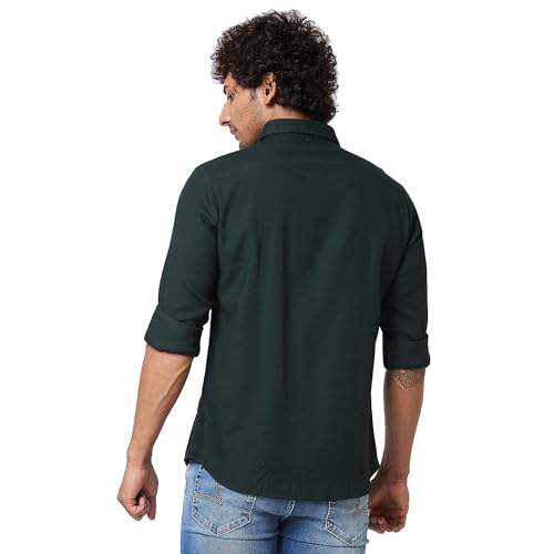 Image of Spykar Men's Regular Fit N /A Full Sleeve Solid Casual Shirts