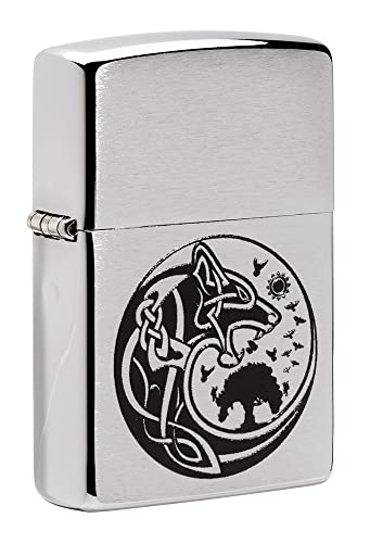 Zippo - Mechero de Santa Cruz, Multicolor, Imagen a Color, Recargable, Reutilizable, diseño Resistente al Viento, Caja de Regalo, Fabricado en Estados Unidos