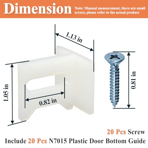 10Pcs 6578 Nylon Pocket Door Bottom Guide & 20Pcs N7015 Plastic Door Bottom Guide Kits miniatura 6