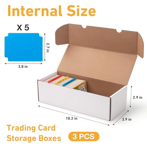 Sunezlgo C015 3 Pack Trading Card Storage Box,Cardboard Sports Game Card Storage Collector Boxes thumb #1