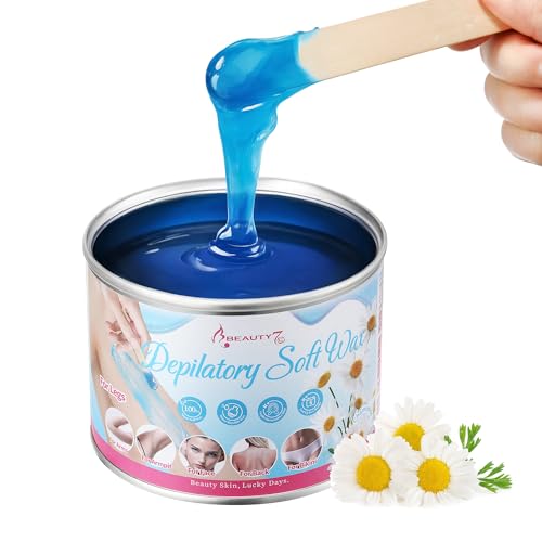 Beauty7 Pasta de azúcar con manzanilla para la depilación en el cuerpo, cara, zona íntima, azúcar para depilación, pasta de azúcar para depilación, cera caliente, depilatorio, 400 g