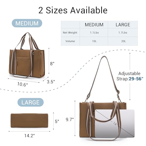 Image of ACUARIO Tote Bag for Women, Work Tote Handbag with Pockets, Shoulder Bag for Office Business Travel Daily Commute