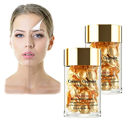 Suero de cápsula reafirmante de colágeno de ceramida, suero de cápsula de elevación facial de cerámica, suero de colágeno antiarrugas y antienvejecimiento para la cara (2 cajas)