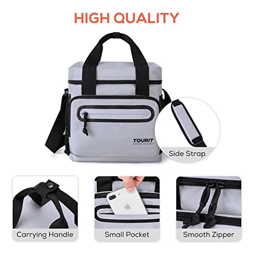 Tourit Large Lunch Bag 14L Insulated Lunch Box Lunch Cooler For Men Work, Gray #TOP5