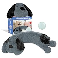 WEOK Puppy Heartbeat speelgoed, hond hartslag speelgoed voor scheiding angst verlichting, puppy speelgoed met hartslag gevulde dier angst kalmerend gedrag hulp pluche (dark grey
