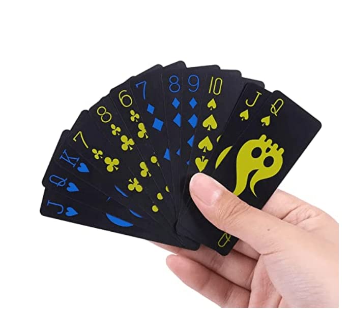 Unique Black Themed Design Portable Small Miniature Pokar Waterproof PVC Plastic 1 Deck of 54 Mini Card Collector