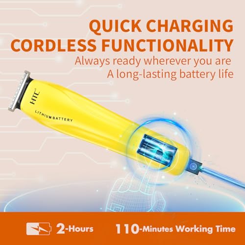 Image of HTC Hair Clippers for Men, All-in-One Electric Razor and Beard Trimmer, Cordless, Quick Charging, User-Friendly(Yellow)