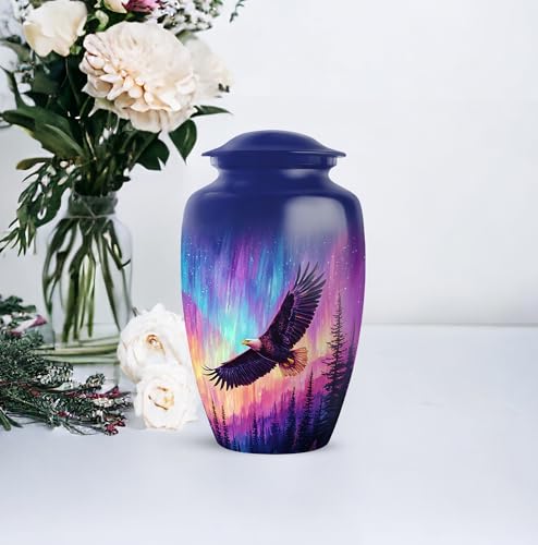 Image of Eagle Urn - Large Cremation Urn for Ashes for Women - Keepsake Urns for Funeral - Decorative Burial Urns - Combo of 10 Inch & 3 Inch