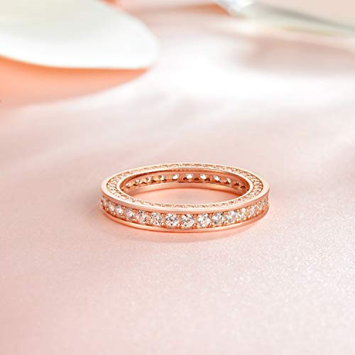 925 Sterling Silvers Cubic Zirconia Eternity Engagement Wedding Band Width 3MM Size 4-123