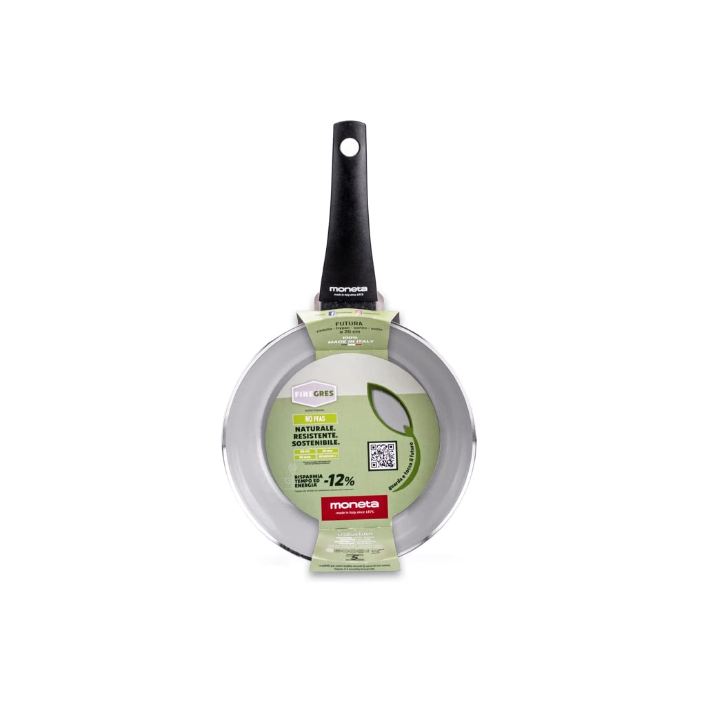 Moneta Futura Padella 30Cm, Rivestimento Naturale Finegres (No Pfas), Anche Per Induzione