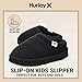 Hurley Kids Modi Slippers – Indoors and Outdoors, Boys and Girls Slip On Slippers, Durable - Slip On Clogs with Terry Cloth, Black