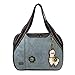 CHALA Large Bowling Tote Shoulder Bag with Canvas Handle and LLAMA Keyfob (LLAMA) (Indigo Blue)