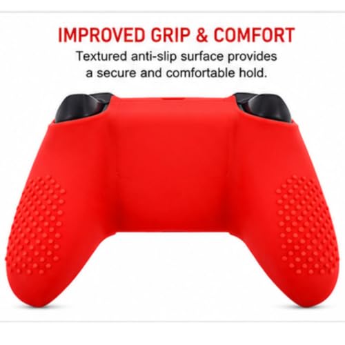 Image of TMG X Series X /S Controller Skin,Anti-Slip Protector Compatible with Xbox Series X /S Controller-Silicone Cover with 2 Thumb Grips Caps (Red)