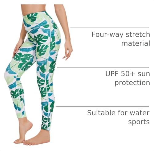 Image of Ubestyle Women's Swim Pants UPF 50+ High Waist Rash Guard Leggings | Tummy Control Built-In Liner Chlorine Resistant Quick Dry Sun Protection Beach Pool & Water Sports