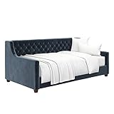 DHP Jordyn Upholstered, Twin Sofa Bed Frame, Blue Velvet Daybed,