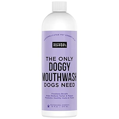 Natural Rapport Dog Mouthwash - The Only Doggy Mouthwash Dogs Need - Dog Breath Freshener Water Additive for Dental Care (16 fl oz.)