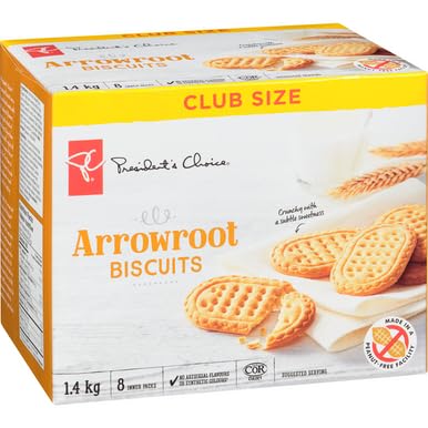 PC Arrowroot Cookies, Club Pack, 1.40 kg/3.1 lb Box, Imported from Canada}