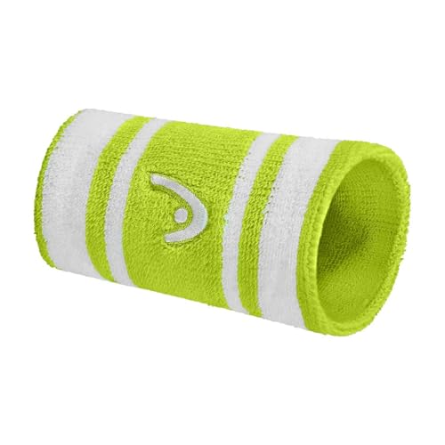 Image of HEAD Striper Wristband | Color: Green /White | Size: 5 inch | Material: Cotton | for Men & Women | Moisture-Wicking Properties | Dry and Comfortable | Secure and Snug fit | Flexible