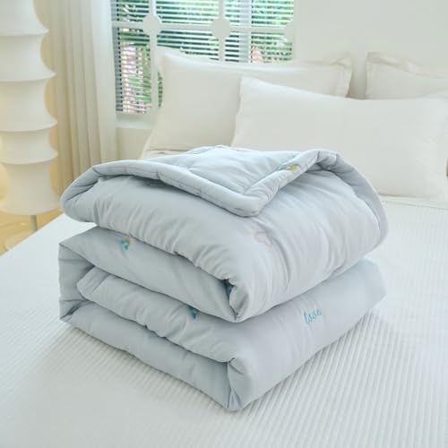 DOTBUY-SHOP Colcha Boutí Algodón, Cubrecama Suave Ligero y Transpirable, Patrón de Arcoíris - Cubre Cama Multiusos para Primavera y Verano, Colchas para Cama 90/120/150/160 (Azul Claro,150x200cm)