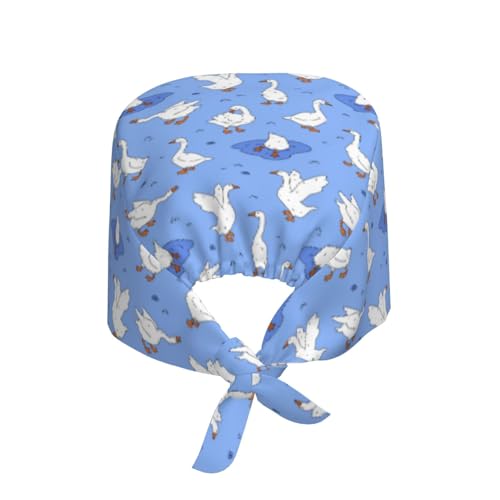 Image of Working Cap Scrub Cap with Sweatband Adjustable Unisex Women Tie Back Hat Nurse Surgical Caps