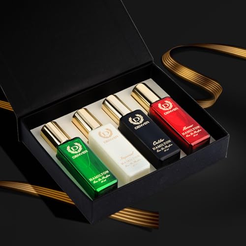 DENVER Hamilton Gift Set for Men - Hamilton, Imperial, Honour, Caliber - 20ML Each | Long Lasting Luxury Perfume EDP