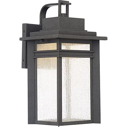 Quoizel BEC8409SBK Beacon Outdoor Wall Sconce, 1-Light, LED 22 Watts, Stone Black (17" H x 9" W)