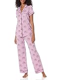 Cosabella Women's Bella Printed Short Sleeve Top & Pant Pajama Set, Neela Flower Elephant, Large