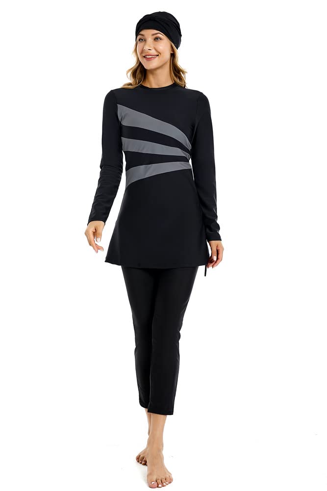 Costumi da Bagno Musulmani per Le Donne Costumi da Bagno a Copertura Totale Islamico Manica Lunga Burkini Costumi da Bagno Abbigliamento Mare