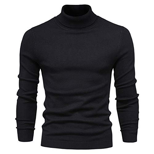 Maglione Uomini Casual A Colori Solidi Pulluver Pullover Calda Maglione A Singhiozzo Aderente Autunno E Inverno-Army Green,S