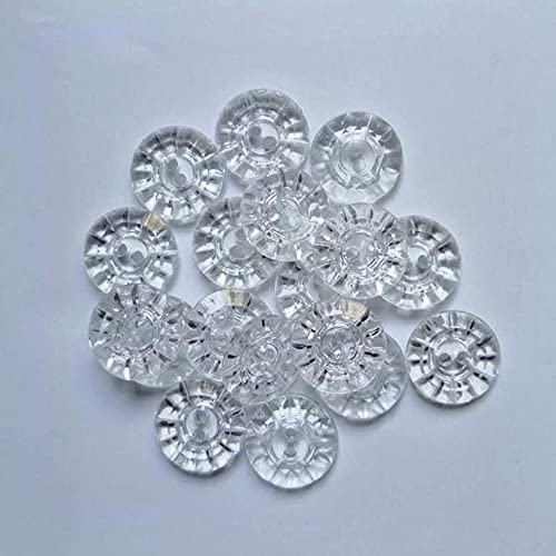 30 Pcs Craft New Clear Flower Acrylic Buttons Sewing Craft 2 Holes Button For Clothes Decor (Clear, 15Mm) #TOP2