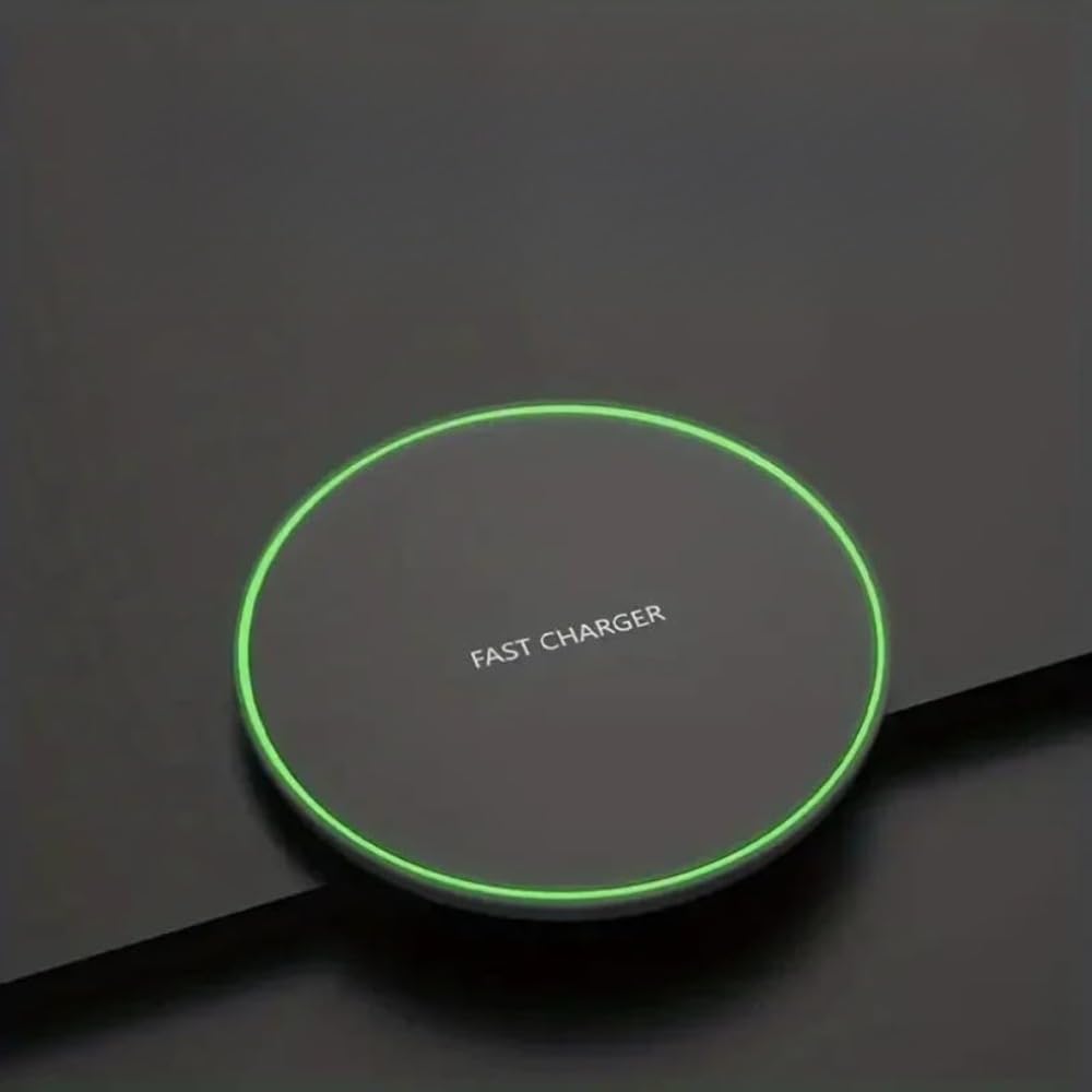 15W Wireless Charger Pad Stand Induction Fast Charging Device Station for iPhone 17 16 15 14 13 12 X XR XS Samsung Galaxy S25 S24 S23 Note 20 10 Xiaomi mi (Black NO Cable)