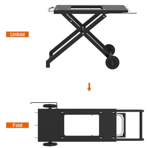 Image of Griddle Stand for Blackstone 22 17 Inch Tabletop Grill, Heavy-Duty Foldable Griddle Table with Wheels, Griddle Trolley Dining Table Cart, Grill Replacement Part for Outdoor Camping BBQ Tailgating