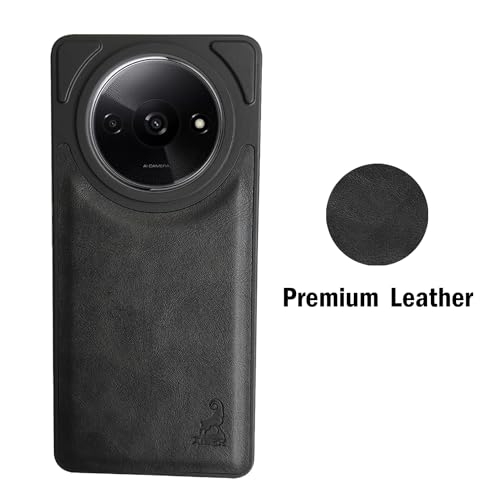 Image of AIBEX Shield Back Cover Case Compatible with Poco C61 / Xiaomi Redmi A3 Back Cover | Flexible Vegan Leather | Full Camera Protection | Raised Edges | Super Soft-Touch | Bumper Case
