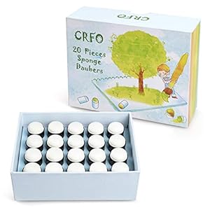 Sponge Daubers, Vingerspons Daubers Set met Opbergkoffer voor Kaarten maken Schilderen Tekening Krijt (20st)
