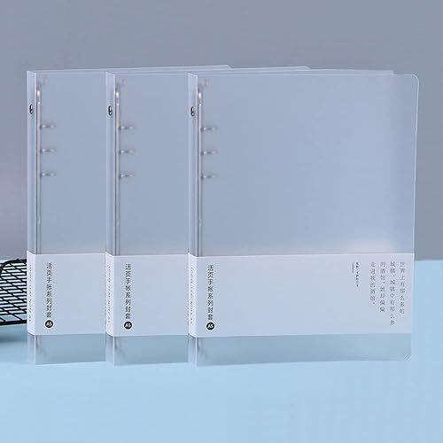 jooact Carpeta A5 PP de 6 anillas rellenable, 6 anillos, cubierta de anillos redondos con capacidad para papel de 5.7 x 8.27 pulgadas, anillo de 0.7