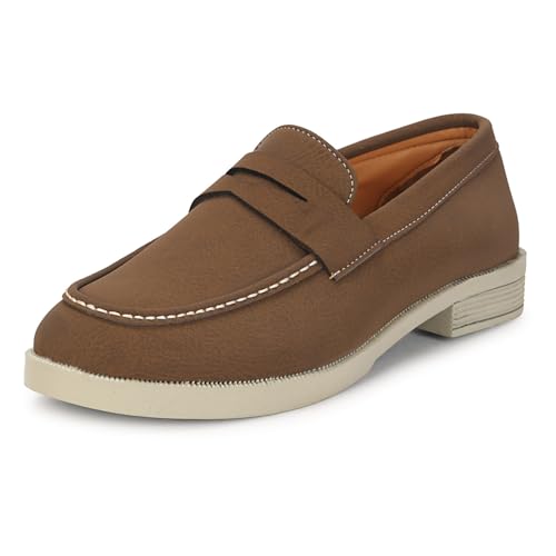 Image of Kraasa Men Premium Driftor 2.0 Block Heel Loafers for Mens, Causals| Lighweight Slip-On's | Soft Cushioned Insole | Super Flexible, Comfortable for Men