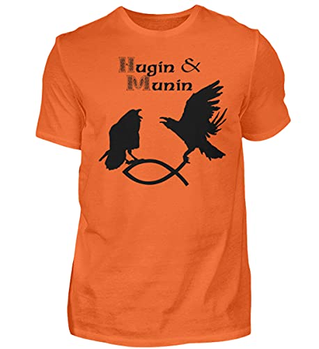 T-shirt homme Hugin & Munin orange grand format pour affirmer votre style