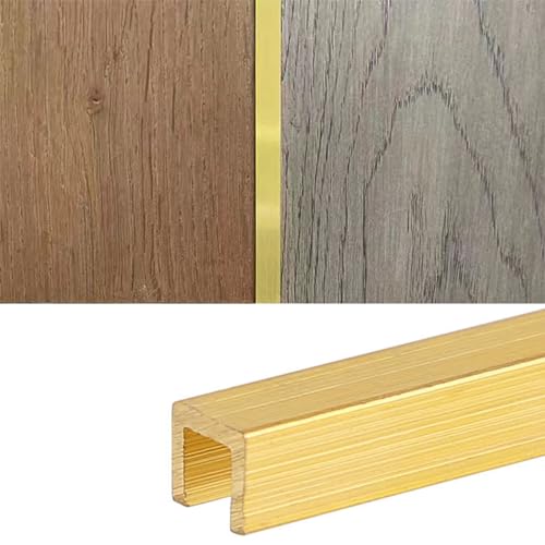 Tira de Umbral Banda de Transición de Latón para Bordes de Paredes y Pisos, Tiras de Unión de Espacios para Pisos de Baldosas, Mármol y Madera, Barra de Moldura para Bordes de Umbrales Cortables(W 0.8