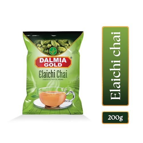 Image of Dalmia Gold Elaichi CTC Tea -200gms Poly Pack | Cardamom Tea | Elaichi Chai with No Artificial Flavours | 100% Vegetarian | Exquisite Taste and Aroma | Pack of 5