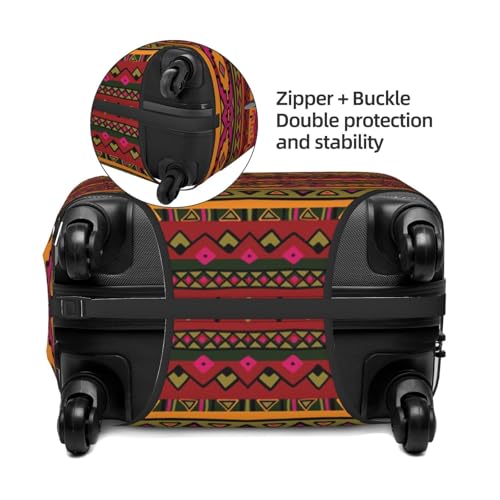 Mexican Folk Art Boho Print Luggage Suitcase Covers Elastic Washable Luggage Protector Luggage Covers For Suitcase4