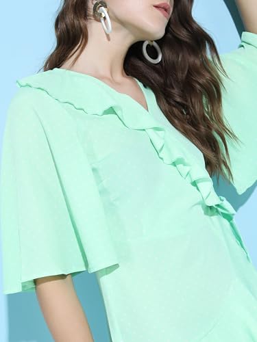 Image of Tokyo Talkies Women's Short Sleeves V-Neck Printed Dresses | Stylish Dresses | Casual Dresses