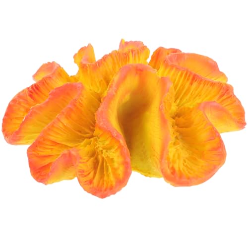 POPETPOP Artificial Coral Reef for Fish Tank, Resin Orange Aquarium Plants for Aquarium Decor, Simulation Sea Plants for Landscaping Decoration Betta Fish Tank Accessories