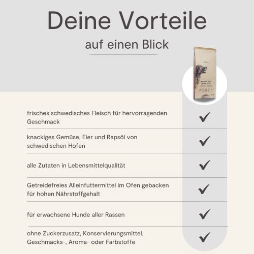 MAGNUSSONs Grain Free (1 x 14kg) - Getreidefreies Hundetrockenfutter für Erwachsene Hunde Aller Rassen - Alleinfuttermittel - Hoher Anteil an frischem Fleisch, Ofengebacken
