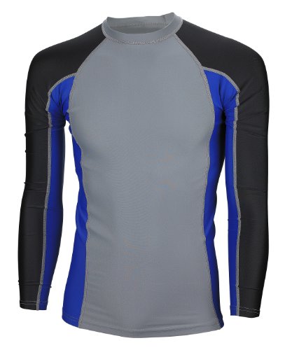 Phantom Aquatics UV Protection Long Sleeve Rash Guard, BK-BL, X-Large