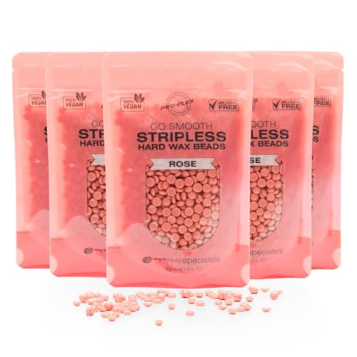 Rio Go Smooth Lot de 5 perles de cire dure sans rayures Rose 100 g